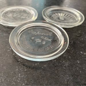 48 (4 dozen) vintage glass GEM size canning jar lids